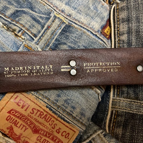 Diesel belt vintage metal letters brown leather - Picture 10 of 12